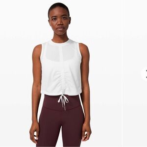 Lululemon Cinch Me Up Front Tank White - Size 4